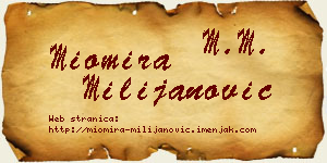 Miomira Milijanović vizit kartica